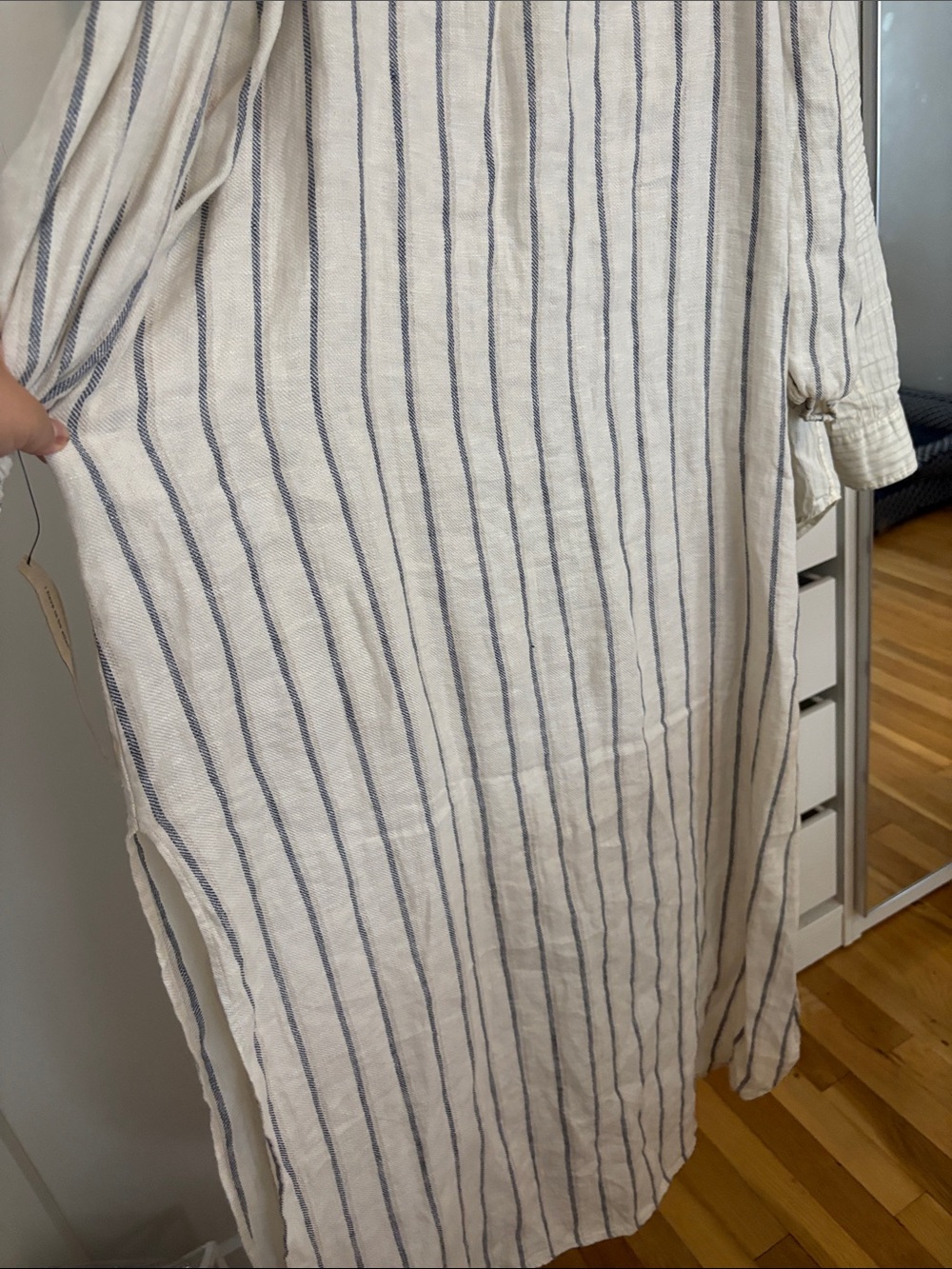 Reformation Linen Striped Cold-Shoulder Maxi Dress - Picture 9 of 11